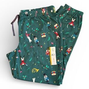 Joyspun Festive Green Nutcracker Pajama Bottoms NWT